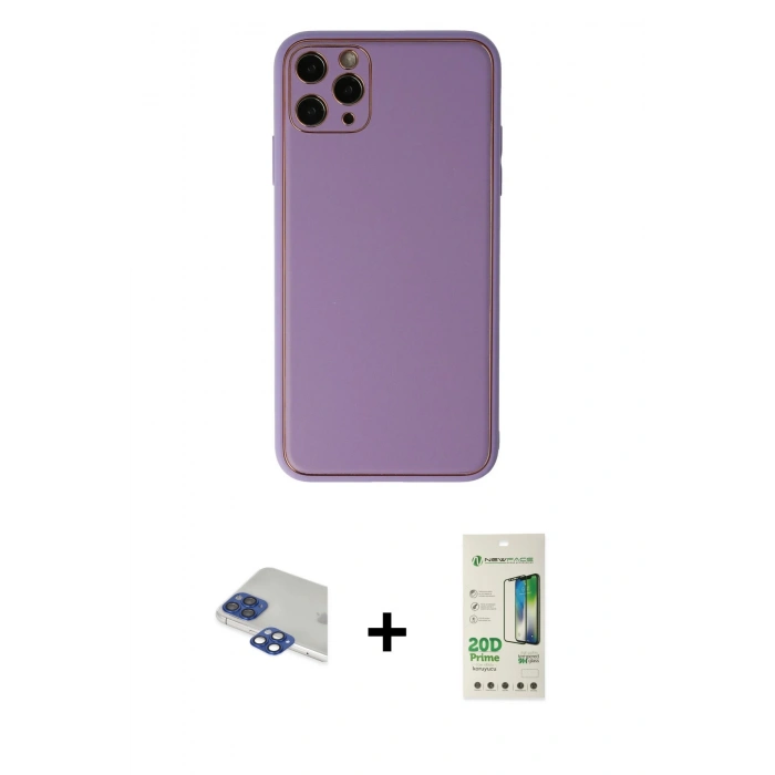 MARSİLYAN™- iPhone 11 Pro Max Kılıf Yadigar Klasik - Siyah 20D Premium Cam Ekran Koruyucu + Pers Alüminyum Kamera Lens - LT