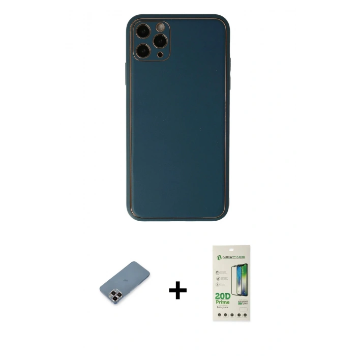 MARSİLYAN™- iPhone 11 Pro Max Kılıf Yadigar Klasik - Siyah 20D Premium Cam Ekran Koruyucu + Metal Kamera Lens Koruma Cam - MR
