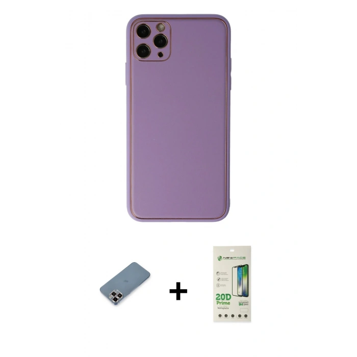 MARSİLYAN™- iPhone 11 Pro Max Kılıf Yadigar Klasik - Siyah 20D Premium Cam Ekran Koruyucu + Metal Kamera Lens Koruma Cam - MR