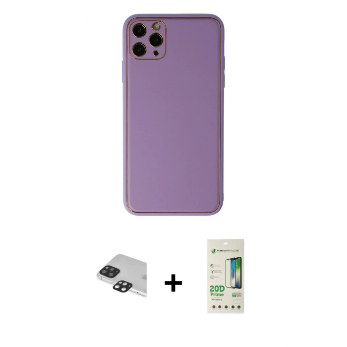 MARSİLYAN™- iPhone 11 Pro Max Kılıf Yadigar Klasik - Siyah 20D Premium Cam Ekran Koruyucu + Pers Alüminyum Kamera Lens - SH