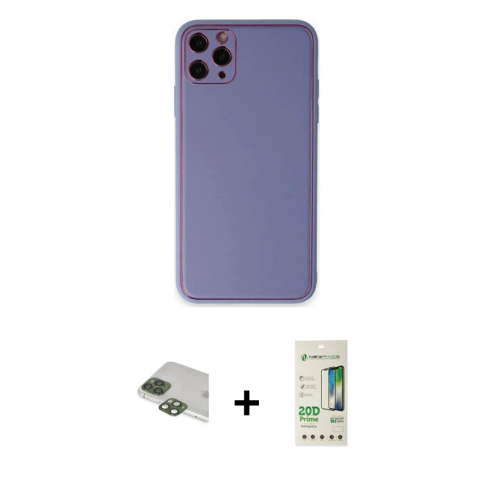 MARSİLYAN™- iPhone 11 Pro Max Kılıf Yadigar Klasik - Siyah 20D Premium Cam Ekran Koruyucu + Pers Alüminyum Kamera Lens - YL