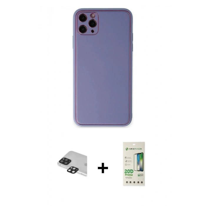 MARSİLYAN™- iPhone 11 Pro Max Kılıf Yadigar Klasik - Siyah 20D Premium Cam Ekran Koruyucu + Pers Alüminyum Kamera Lens - SH