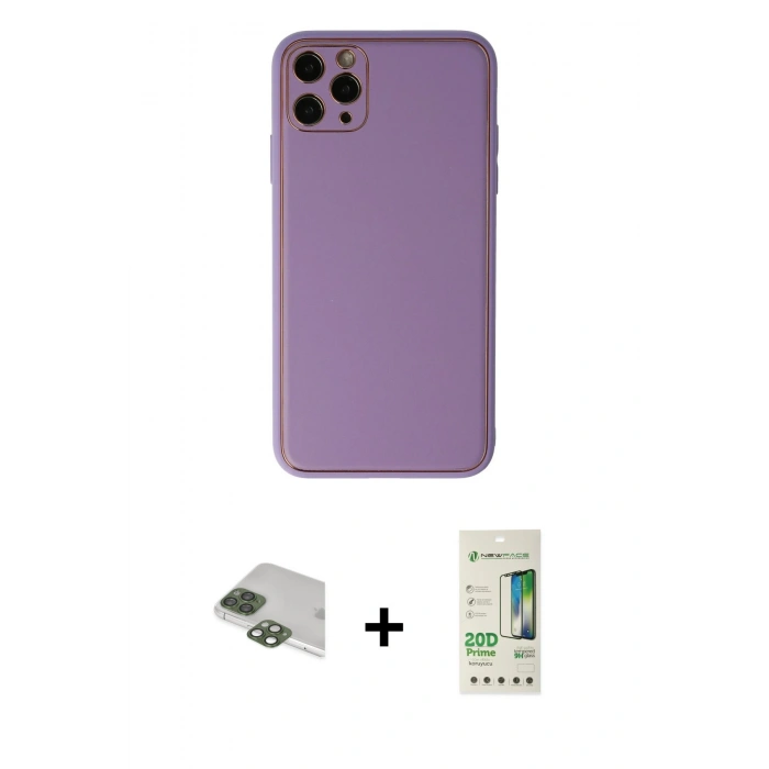 MARSİLYAN™- iPhone 11 Pro Max Kılıf Yadigar Klasik - Siyah 20D Premium Cam Ekran Koruyucu + Pers Alüminyum Kamera Lens - YL