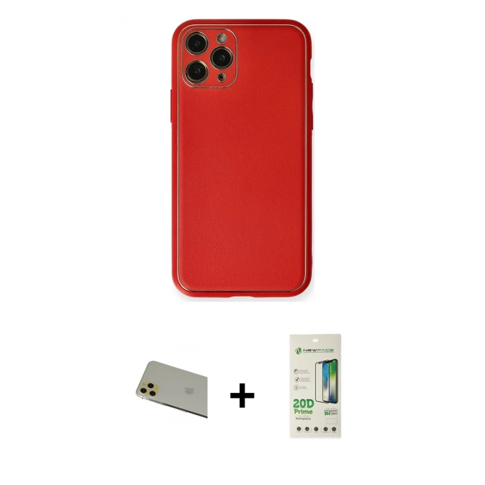 MARSİLYAN™- iPhone 11 Pro Max Kılıf Yadigar Klasik - Siyah 20D Premium Cam Ekran Koruyucu + Rainbow Kamera Lens Koruma Cam - GD