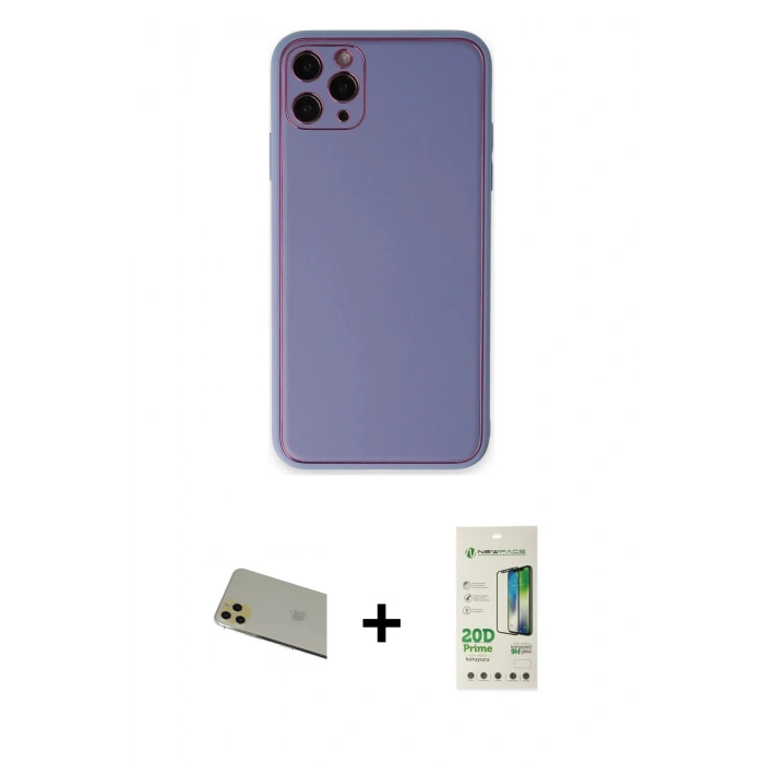 MARSİLYAN™- iPhone 11 Pro Max Kılıf Yadigar Klasik - Siyah 20D Premium Cam Ekran Koruyucu + Rainbow Kamera Lens Koruma Cam - GD