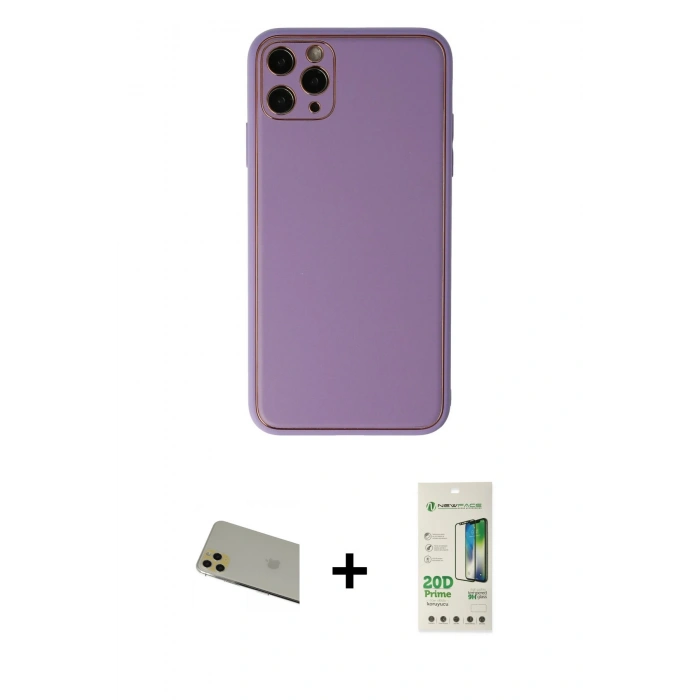 MARSİLYAN™- iPhone 11 Pro Max Kılıf Yadigar Klasik - Siyah 20D Premium Cam Ekran Koruyucu + Rainbow Kamera Lens Koruma Cam - GD