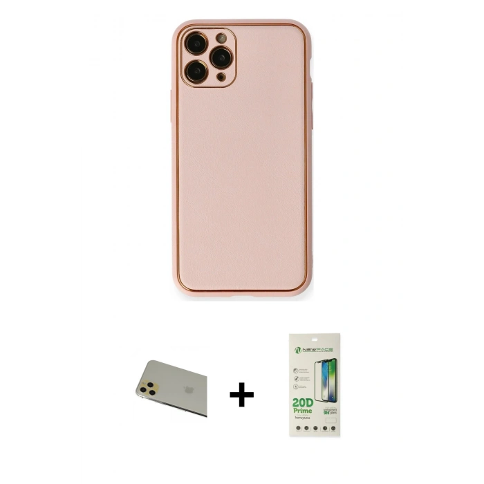 MARSİLYAN™- iPhone 11 Pro Max Kılıf Yadigar Klasik - Siyah 20D Premium Cam Ekran Koruyucu + Rainbow Kamera Lens Koruma Cam - GD