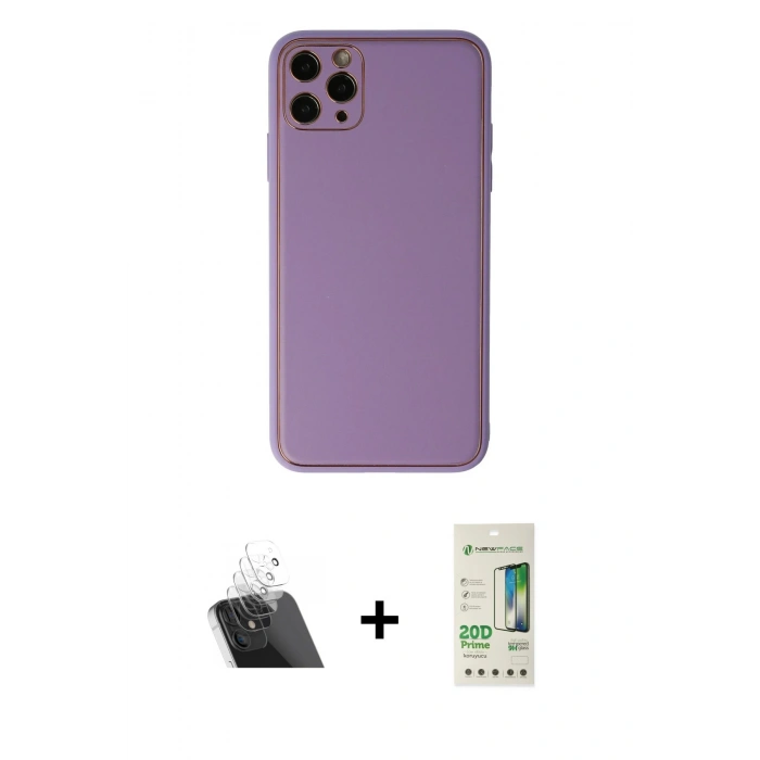 MARSİLYAN™- iPhone 11 Pro Max Kılıf Yadigar Klasik - Siyah 20D Premium Cam Ekran Koruyucu + Kamera Lens Koruma Cam - SF