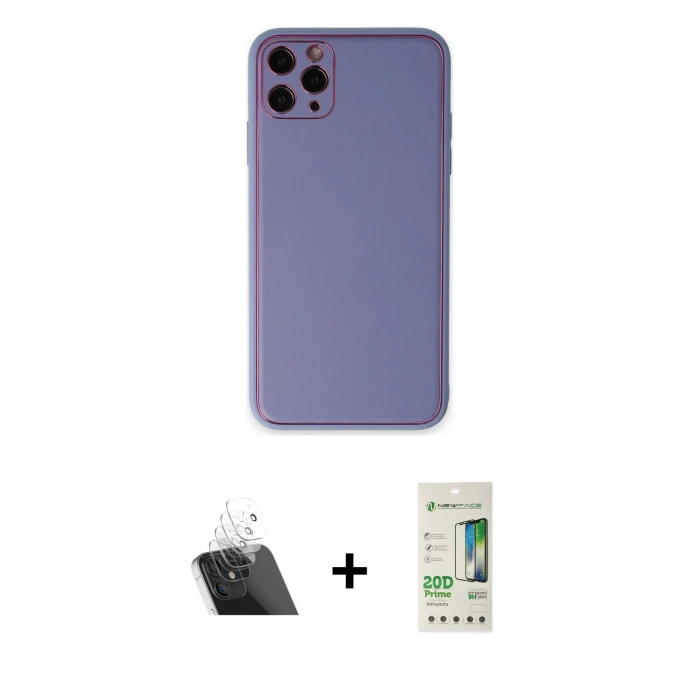 MARSİLYAN™- iPhone 11 Pro Max Kılıf Yadigar Klasik - Siyah 20D Premium Cam Ekran Koruyucu + Kamera Lens Koruma Cam - SF
