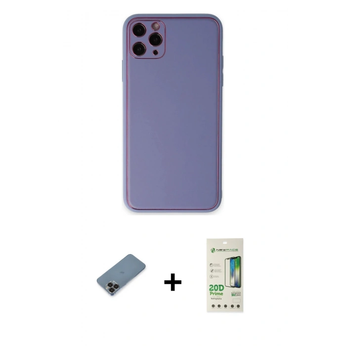 MARSİLYAN™- iPhone 11 Pro Max Kılıf Yadigar Klasik - Siyah 20D Premium Cam Ekran Koruyucu + Metal Kamera Lens Koruma Cam - SH