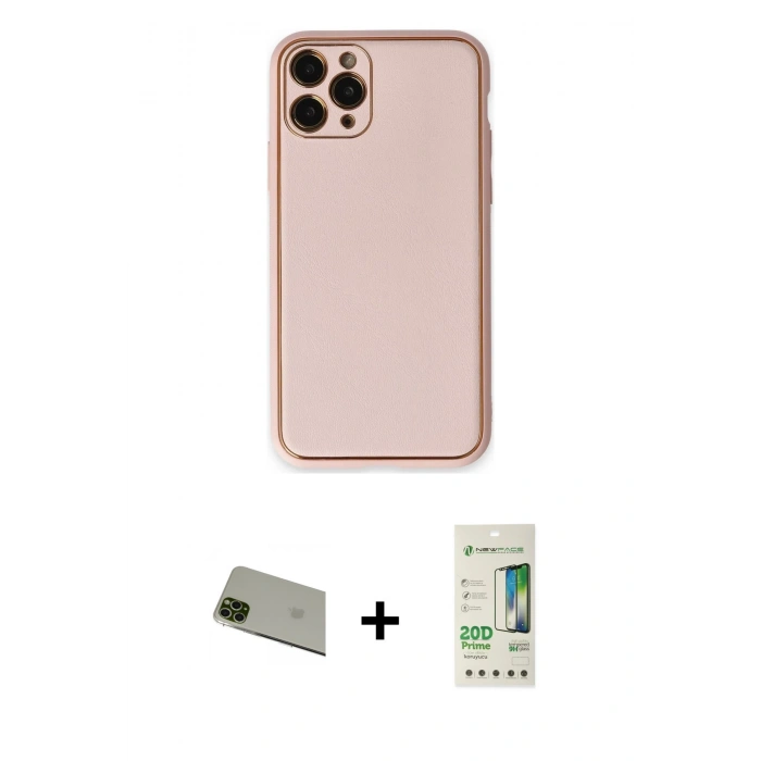 MARSİLYAN™- iPhone 11 Pro Max Kılıf Yadigar Klasik - Siyah 20D Premium Cam Ekran Koruyucu + Rainbow Kamera Lens Koruma Cam - YL