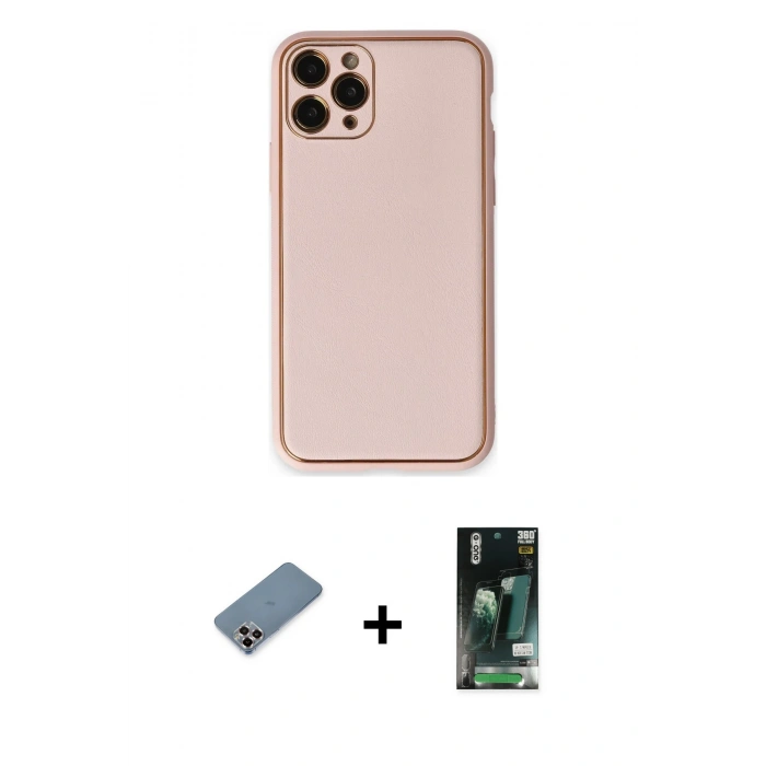 MARSİLYAN™- iPhone 11 Pro Max Kılıf Yadigar Klasik - Siyah 360 Mat Full Body Arka Koruyucu + Metal Kamera Lens Koruma Cam - MR
