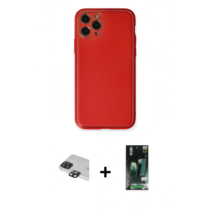 MARSİLYAN™- iPhone 11 Pro Max Kılıf Yadigar Klasik - Siyah 360 Mat Full Body Arka Koruyucu + Pers Alüminyum Kamera Lens - SH