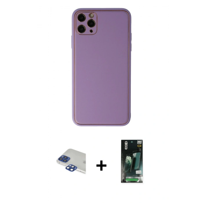 MARSİLYAN™- iPhone 11 Pro Max Kılıf Yadigar Klasik - Siyah 360 Mat Full Body Arka Koruyucu + Pers Alüminyum Kamera Lens - LT