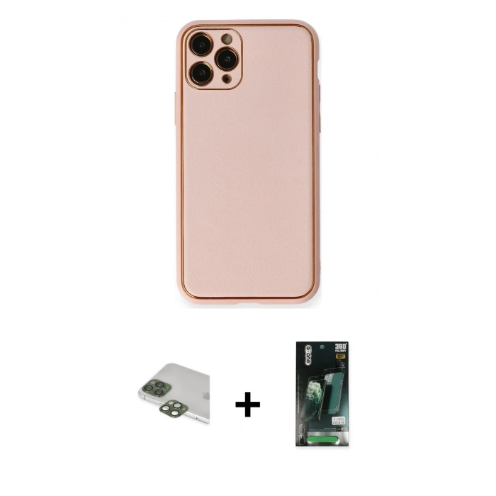 MARSİLYAN™- iPhone 11 Pro Max Kılıf Yadigar Klasik - Siyah 360 Mat Full Body Arka Koruyucu + Pers Alüminyum Kamera Lens - YL