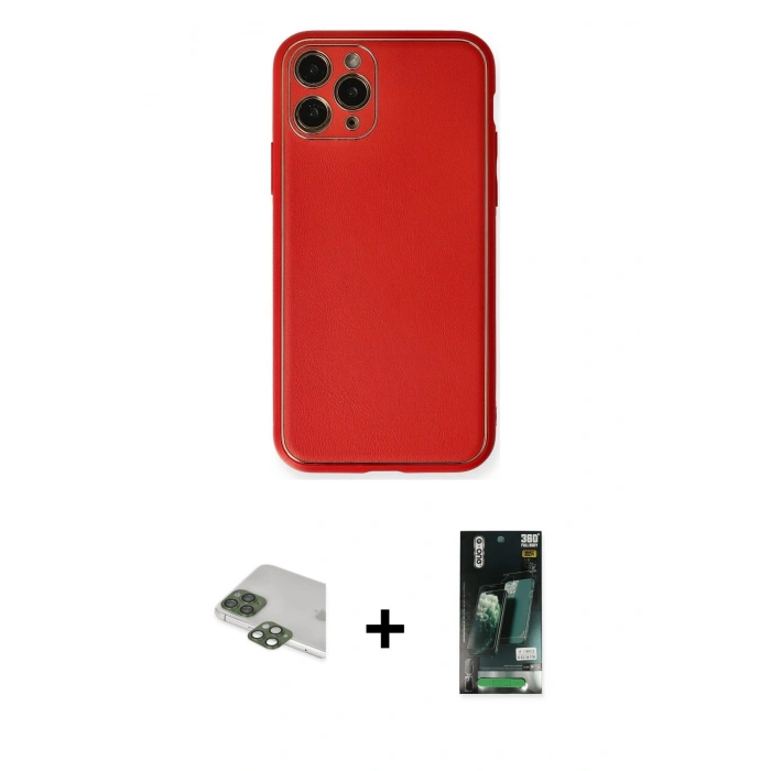 MARSİLYAN™- iPhone 11 Pro Max Kılıf Yadigar Klasik - Siyah 360 Mat Full Body Arka Koruyucu + Pers Alüminyum Kamera Lens - YL