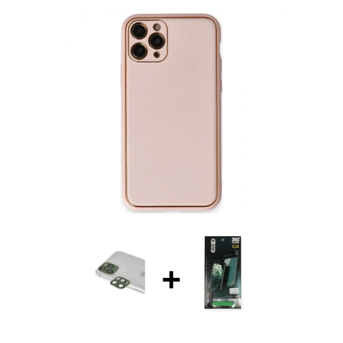 MARSİLYAN™- iPhone 11 Pro Max Kılıf Yadigar Klasik - Siyah 360 Mat Full Body Arka Koruyucu + Pers Alüminyum Kamera Lens - YL