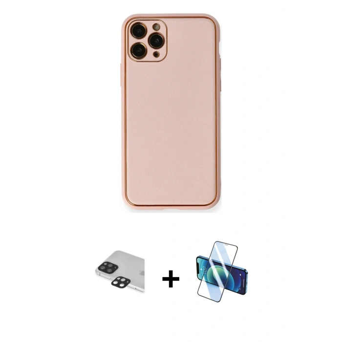 MARSİLYAN™- iPhone 11 Pro Max Kılıf Yadigar Klasik - Siyah 3D Antistatik Cam Ekran Koruyucu + Pers Alüminyum Kamera Lens - SH