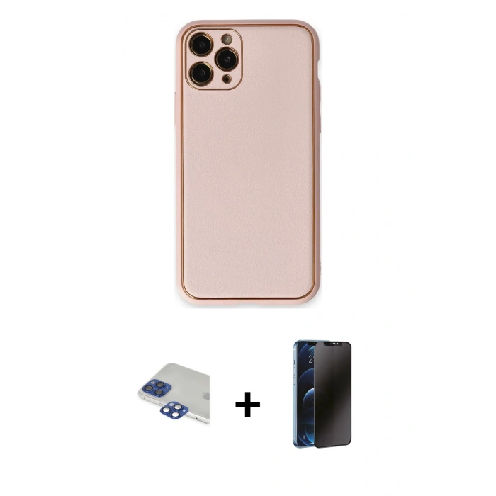 MARSİLYAN™- iPhone 11 Pro Max Kılıf Yadigar Klasik - Siyah 3D Antistatik Hayalet Cam Ekran Koruyucu + Pers Alüminyum Kamera Lens - LT