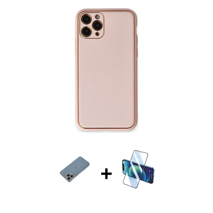 MARSİLYAN™- iPhone 11 Pro Max Kılıf Yadigar Klasik - Siyah 3D Antistatik Seramik Nano Ekran Koruyucu + Shine Kamera Lens Koruma Cam - GI