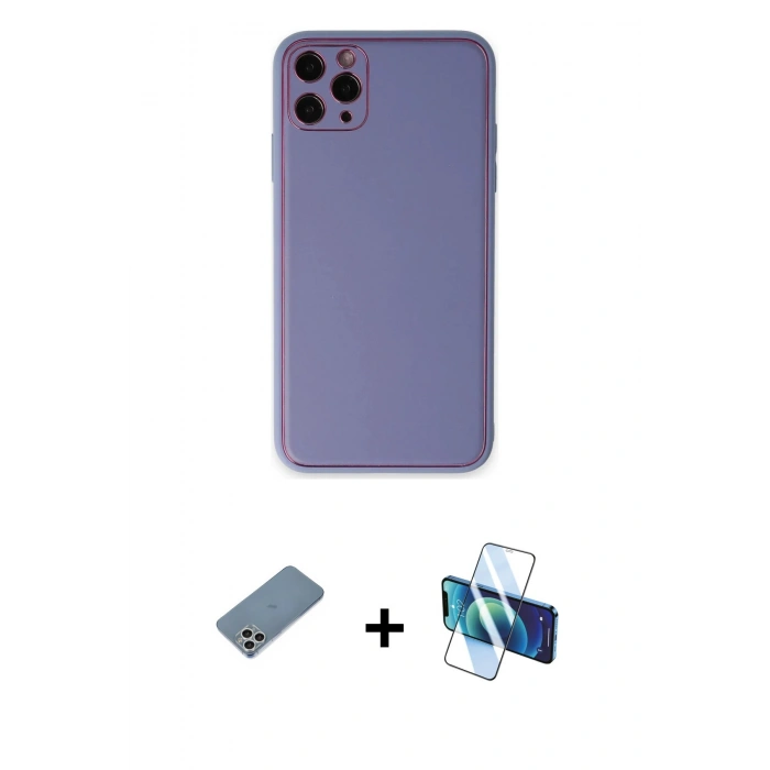 MARSİLYAN™- iPhone 11 Pro Max Kılıf Yadigar Klasik - Siyah 3D Antistatik Seramik Nano Ekran Koruyucu + Shine Kamera Lens Koruma Cam - GS