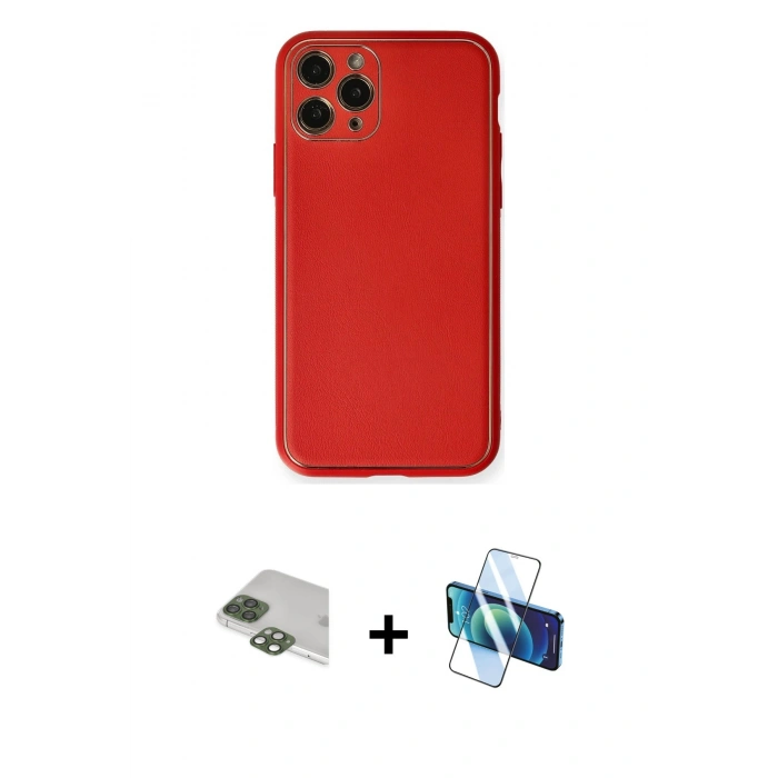 MARSİLYAN™- iPhone 11 Pro Max Kılıf Yadigar Klasik - Siyah 3D Antistatik Seramik Nano Ekran Koruyucu + Pers Alüminyum Kamera Lens - YL