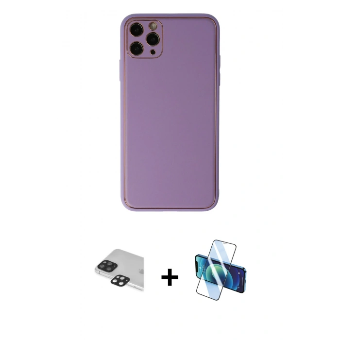 MARSİLYAN™- iPhone 11 Pro Max Kılıf Yadigar Klasik - Siyah 3D Antistatik Seramik Nano Ekran Koruyucu + Pers Alüminyum Kamera Lens - SH