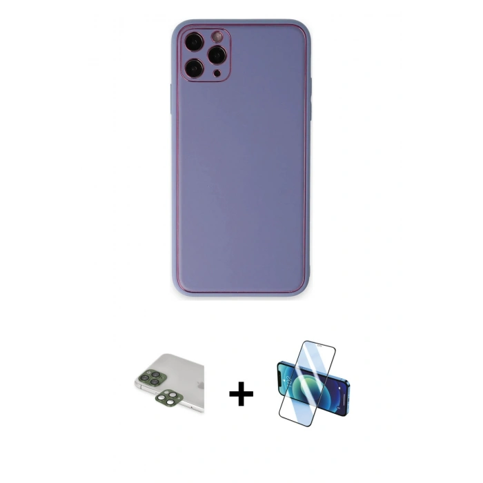 MARSİLYAN™- iPhone 11 Pro Max Kılıf Yadigar Klasik - Siyah 3D Antistatik Seramik Nano Ekran Koruyucu + Pers Alüminyum Kamera Lens - YL