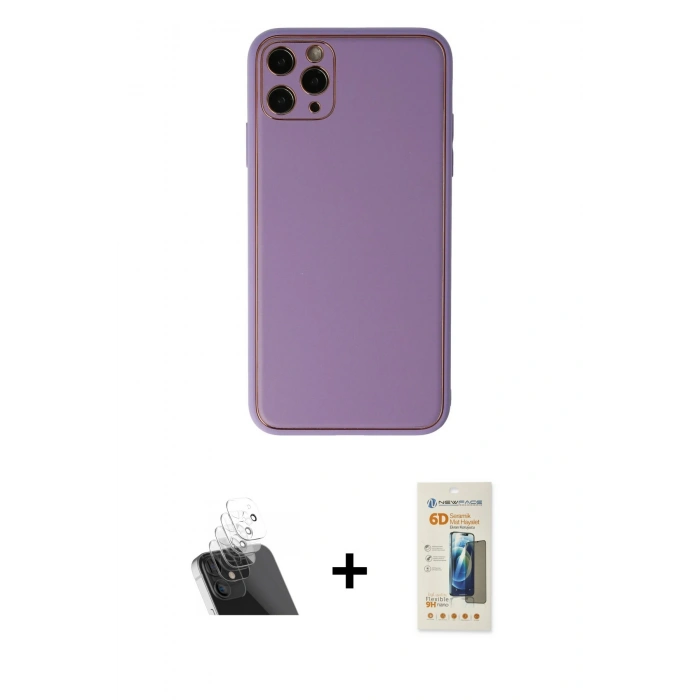 MARSİLYAN™- iPhone 11 Pro Max Kılıf Yadigar Klasik - Siyah 6D Mat Seramik Hayalet Nano Ekran Koruyucu + Kamera Lens Koruma Cam - SF
