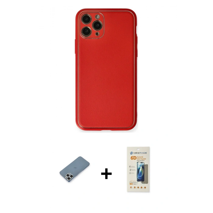 MARSİLYAN™- iPhone 11 Pro Max Kılıf Yadigar Klasik - Siyah 6D Mat Seramik Hayalet Nano Ekran Koruyucu + Metal Kamera Lens Koruma Cam - GS