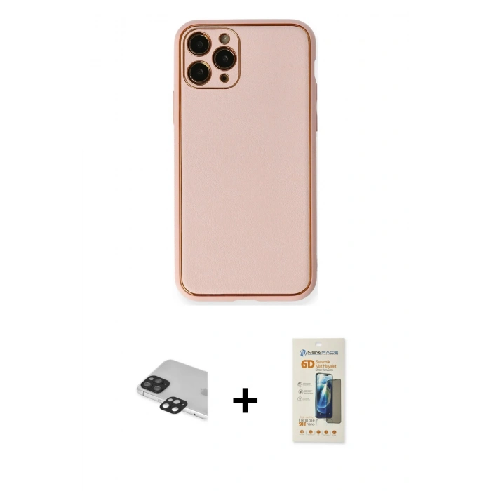 MARSİLYAN™- iPhone 11 Pro Max Kılıf Yadigar Klasik - Siyah 6D Mat Seramik Hayalet Nano Ekran Koruyucu + Pers Alüminyum Kamera Lens - SH