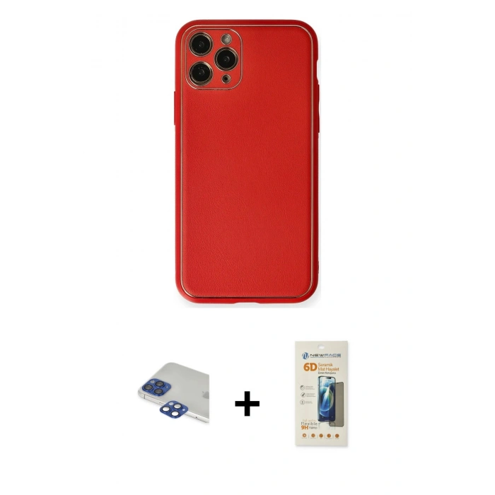 MARSİLYAN™- iPhone 11 Pro Max Kılıf Yadigar Klasik - Siyah 6D Mat Seramik Hayalet Nano Ekran Koruyucu + Pers Alüminyum Kamera Lens - LT