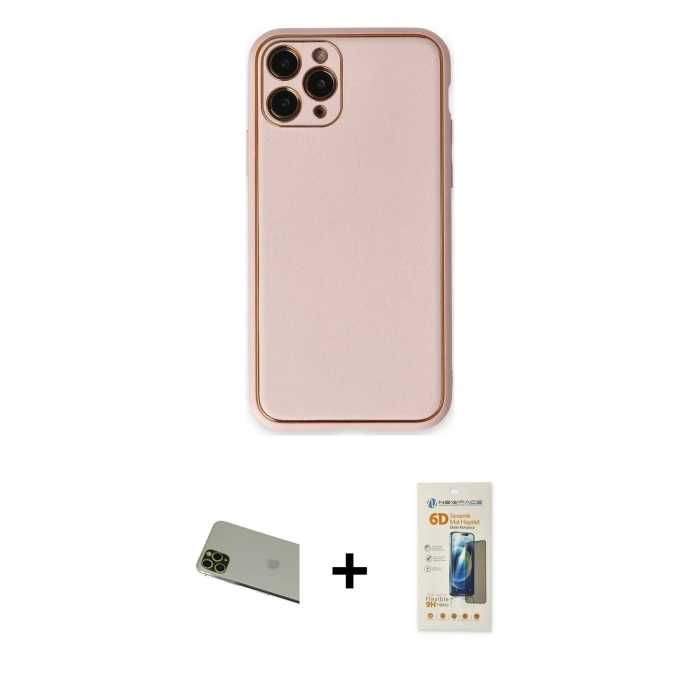 MARSİLYAN™- iPhone 11 Pro Max Kılıf Yadigar Klasik - Siyah 6D Mat Seramik Hayalet Nano Ekran Koruyucu + Rainbow Kamera Lens Koruma Cam - YL