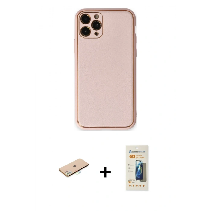 MARSİLYAN™- iPhone 11 Pro Max Kılıf Yadigar Klasik - Siyah 6D Mat Seramik Hayalet Nano Ekran Koruyucu + Renkli Kamera Lens Koruma Cam - MI