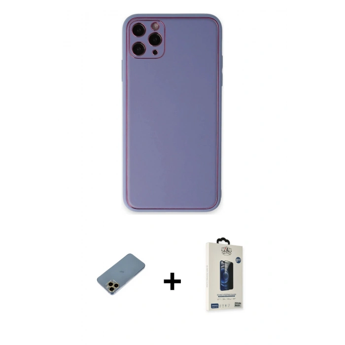 MARSİLYAN™- iPhone 11 Pro Max Kılıf Yadigar Klasik - Siyah Bilvis Hayalet Cam Ekran Koruyucu + Shine Kamera Lens Koruma Cam - GD