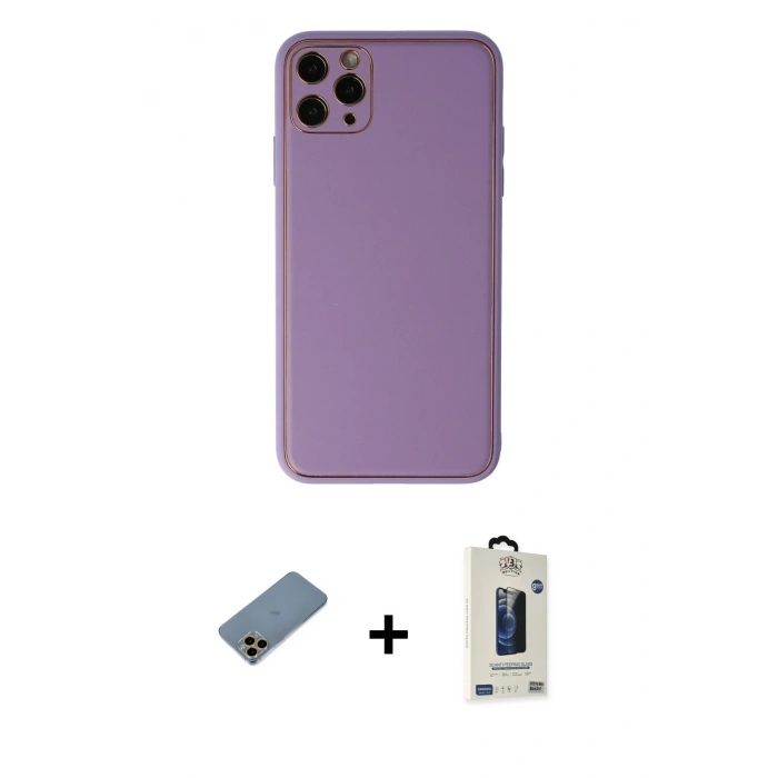 MARSİLYAN™- iPhone 11 Pro Max Kılıf Yadigar Klasik - Siyah Bilvis Hayalet Cam Ekran Koruyucu + Shine Kamera Lens Koruma Cam - GD