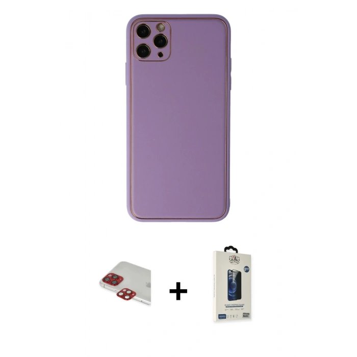MARSİLYAN™- iPhone 11 Pro Max Kılıf Yadigar Klasik - Siyah Bilvis Hayalet Cam Ekran Koruyucu + Pers Alüminyum Kamera Lens - KI