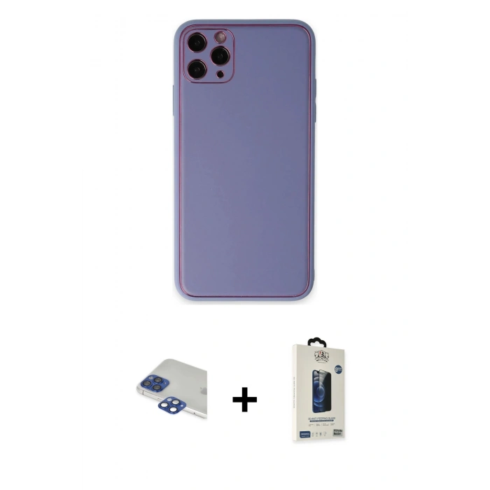 MARSİLYAN™- iPhone 11 Pro Max Kılıf Yadigar Klasik - Siyah Bilvis Hayalet Cam Ekran Koruyucu + Pers Alüminyum Kamera Lens - LT