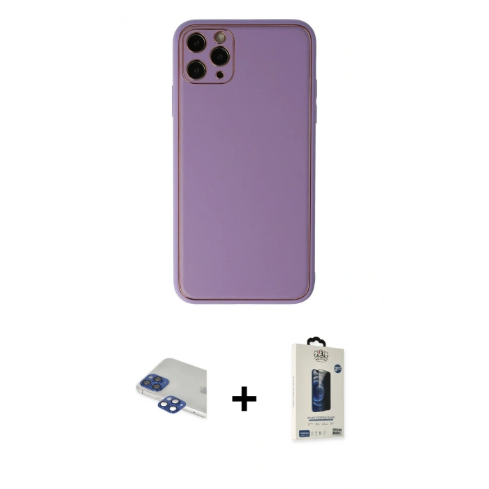 MARSİLYAN™- iPhone 11 Pro Max Kılıf Yadigar Klasik - Siyah Bilvis Hayalet Cam Ekran Koruyucu + Pers Alüminyum Kamera Lens - LT