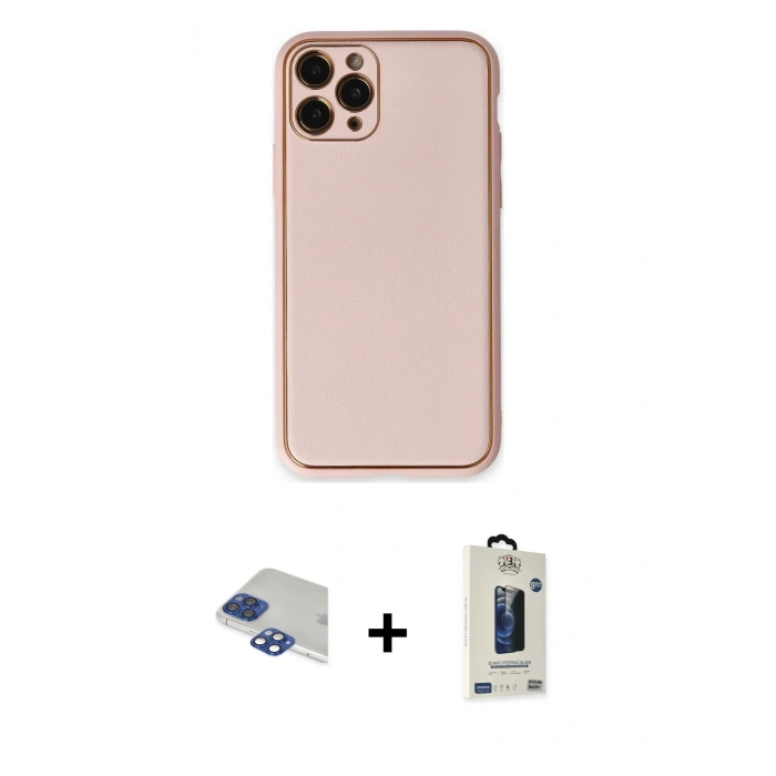 MARSİLYAN™- iPhone 11 Pro Max Kılıf Yadigar Klasik - Siyah Bilvis Hayalet Cam Ekran Koruyucu + Pers Alüminyum Kamera Lens - LT