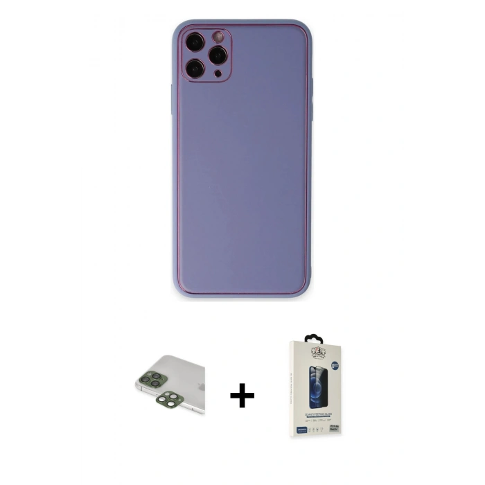 MARSİLYAN™- iPhone 11 Pro Max Kılıf Yadigar Klasik - Siyah Bilvis Hayalet Cam Ekran Koruyucu + Pers Alüminyum Kamera Lens - YL