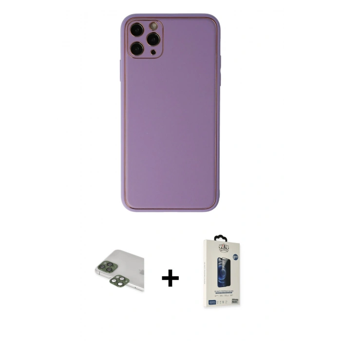 MARSİLYAN™- iPhone 11 Pro Max Kılıf Yadigar Klasik - Siyah Bilvis Hayalet Cam Ekran Koruyucu + Pers Alüminyum Kamera Lens - YL