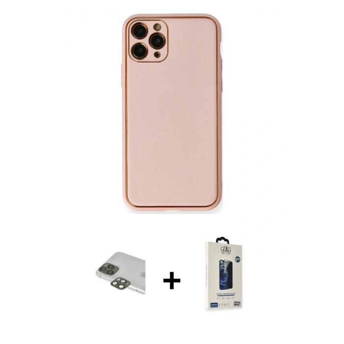 MARSİLYAN™- iPhone 11 Pro Max Kılıf Yadigar Klasik - Siyah Bilvis Hayalet Cam Ekran Koruyucu + Pers Alüminyum Kamera Lens - YL