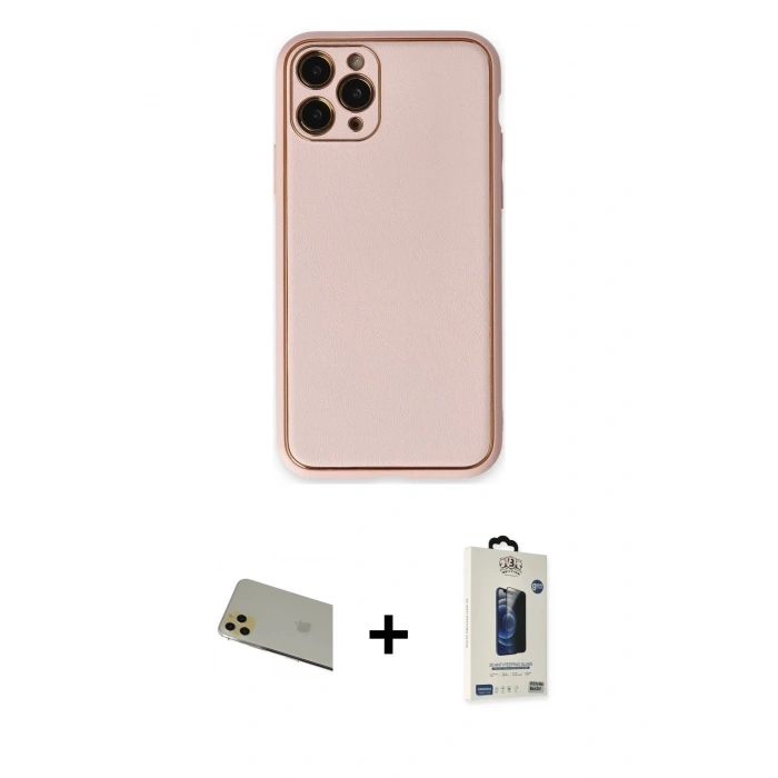 MARSİLYAN™- iPhone 11 Pro Max Kılıf Yadigar Klasik - Siyah Bilvis Hayalet Cam Ekran Koruyucu + Rainbow Kamera Lens Koruma Cam - GD