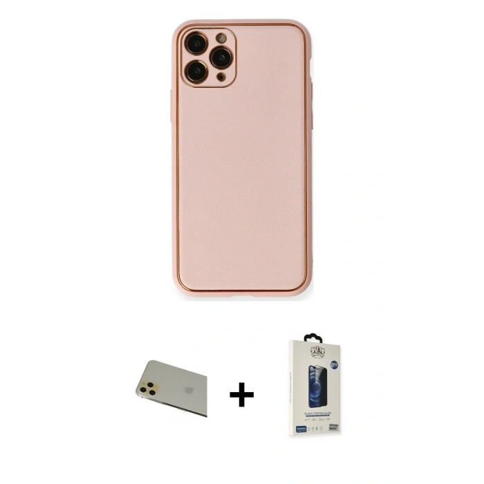 MARSİLYAN™- iPhone 11 Pro Max Kılıf Yadigar Klasik - Siyah Bilvis Hayalet Cam Ekran Koruyucu + Rainbow Kamera Lens Koruma Cam - GD