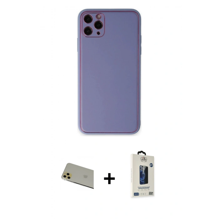 MARSİLYAN™- iPhone 11 Pro Max Kılıf Yadigar Klasik - Siyah Bilvis Hayalet Cam Ekran Koruyucu + Rainbow Kamera Lens Koruma Cam - GD