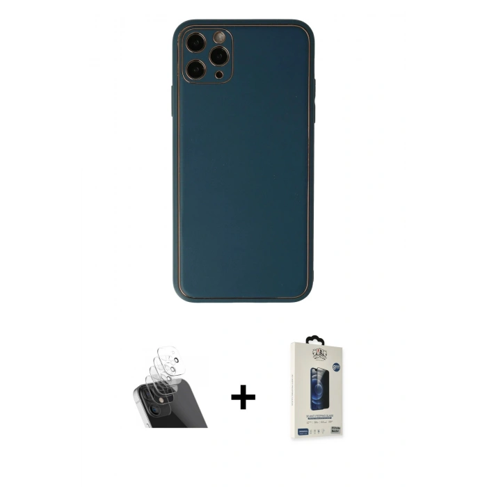 MARSİLYAN™- iPhone 11 Pro Max Kılıf Yadigar Klasik - Siyah Bilvis Hayalet Cam Ekran Koruyucu + Kamera Lens Koruma Cam - SF