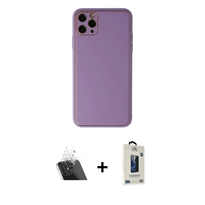 MARSİLYAN™- iPhone 11 Pro Max Kılıf Yadigar Klasik - Siyah Bilvis Hayalet Cam Ekran Koruyucu + Kamera Lens Koruma Cam - SF