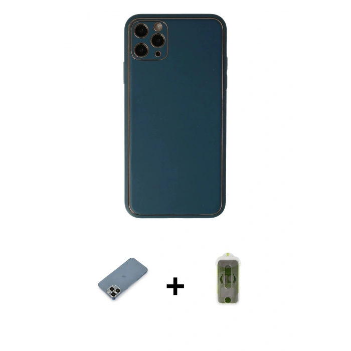 MARSİLYAN™- iPhone 11 Pro Max Kılıf Yadigar Klasik - Siyah Joko Magic 5D Hayalet Cam + Metal Kamera Lens Koruma Cam - AKYL