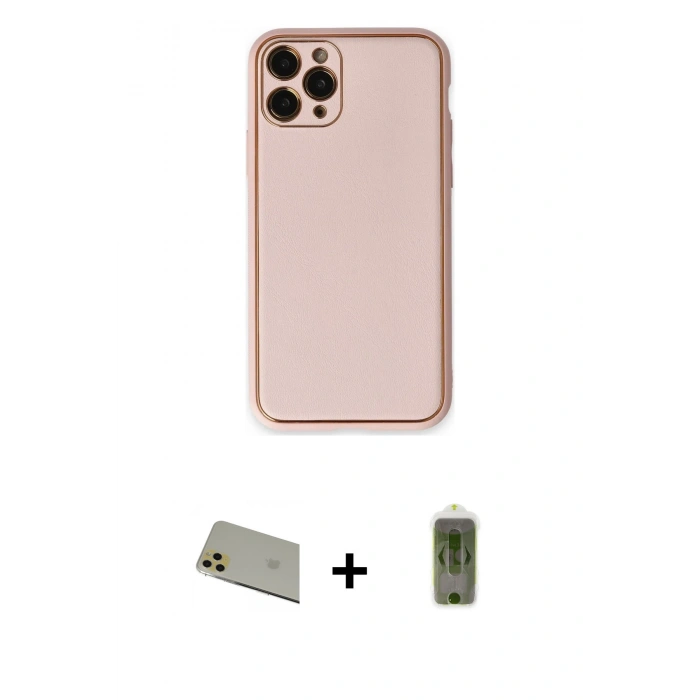 MARSİLYAN™- iPhone 11 Pro Max Kılıf Yadigar Klasik - Siyah Joko Magic 5D Hayalet Cam + Gold Rainbow Kamera Lens Koruma Cam